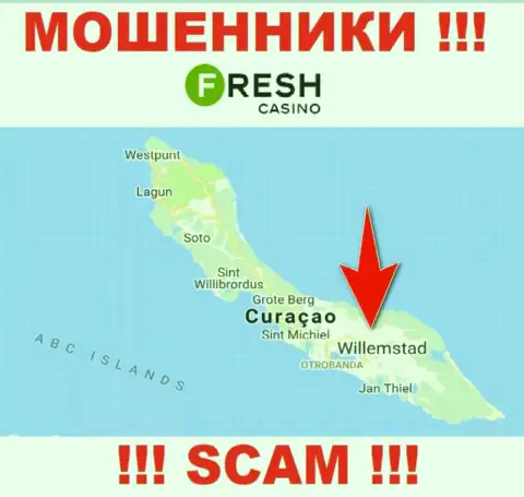 Curaçao - именно здесь, в оффшоре, зарегистрированы internet-мошенники ФрешКазино