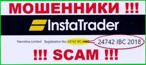 Номер регистрации организации Insta Trader: 24742 IBC 2018