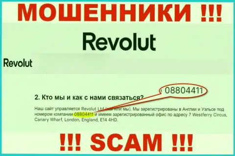 Будьте бдительны, наличие номера регистрации у конторы Revolut Ltd (08804411) может быть ловушкой