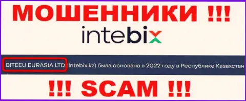 Свое юридическое лицо организация Intebix Kz не скрыла - это BITEEU EURASIA Ltd