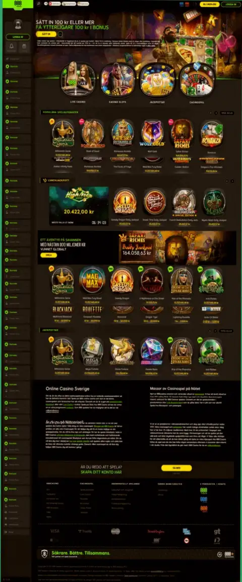 Неправда на страничках web-сайта лохотронщиков 888 Casino