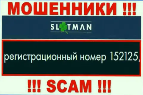 Номер регистрации SlotMan - данные с официального веб-сервиса: 152125