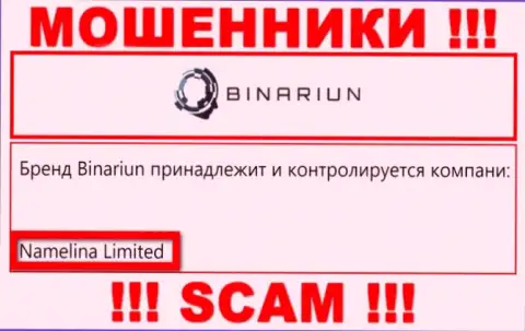 Вы не сумеете уберечь свои денежные вложения работая совместно с Бинариун, даже если у них есть юридическое лицо Namelina Limited