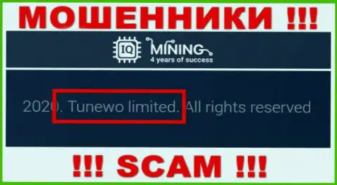Мошенники IQMining Com сообщили, что Tunewo Limited руководит их лохотронном