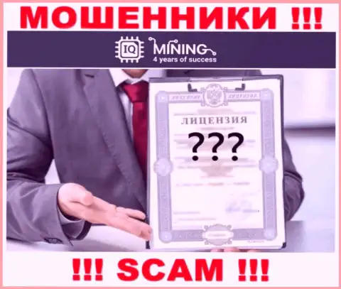 Отсутствие лицензионного документа у компании IQ Mining, только подтверждает, что это интернет-мошенники