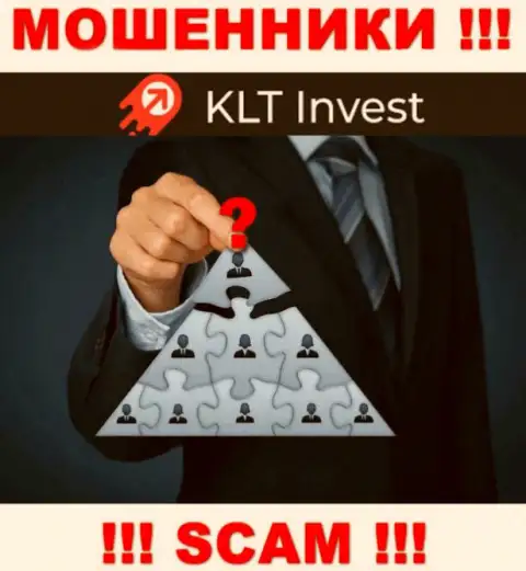 Нет возможности узнать, кто конкретно является руководством компании KLT Invest - это явно мошенники