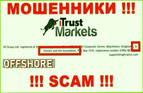 Кидалы Trust Markets базируются на территории - St. Vincent and the Grenadines, чтоб спрятаться от ответственности - МОШЕННИКИ