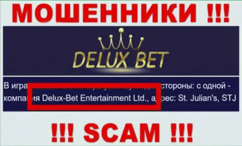 Delux-Bet Entertainment Ltd - это контора, которая управляет мошенниками Deluxe-Bet Com