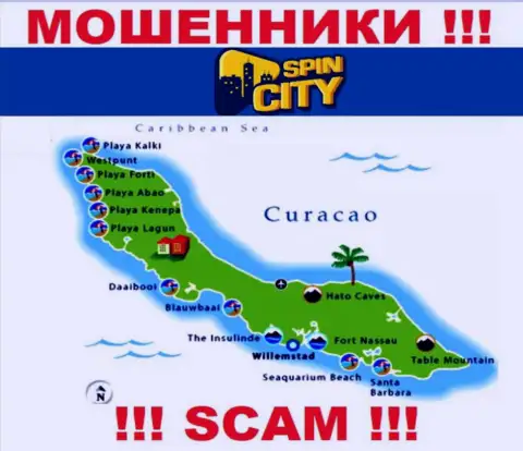 Официальное место регистрации Casino-SpincCity Com на территории - Curacao