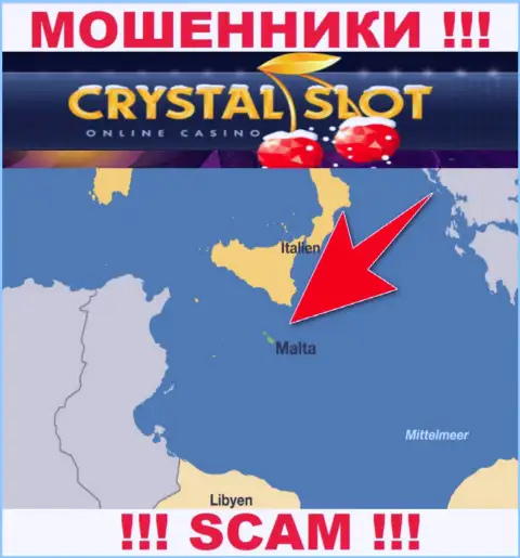 Malta - вот здесь, в оффшоре, пустили корни internet мошенники Crystal Investments Limited