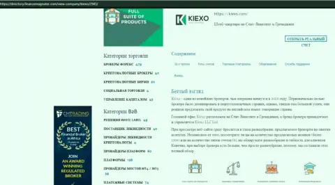 Обзорный материал о условиях торговли forex брокерской организации KIEXO, опубликованный на web-сервисе Directory FinanceMagnates Com