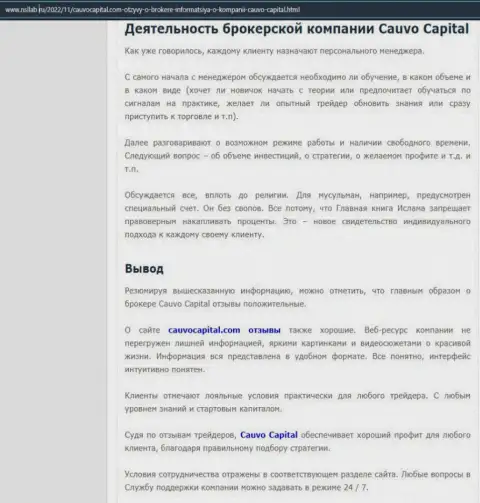 Дилер CauvoCapital представлен в информационном материале на интернет-сервисе nsllab ru