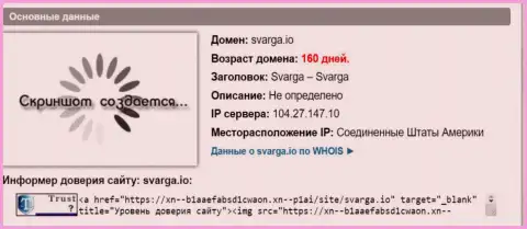 Возраст доменного имени форекс дилингового центра Svarga, согласно справочной информации, которая получена на интернет-сервисе doverievseti rf